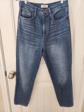 Madewell The Momjean Size 27 High Rise Medium Wash Straight Leg Denim